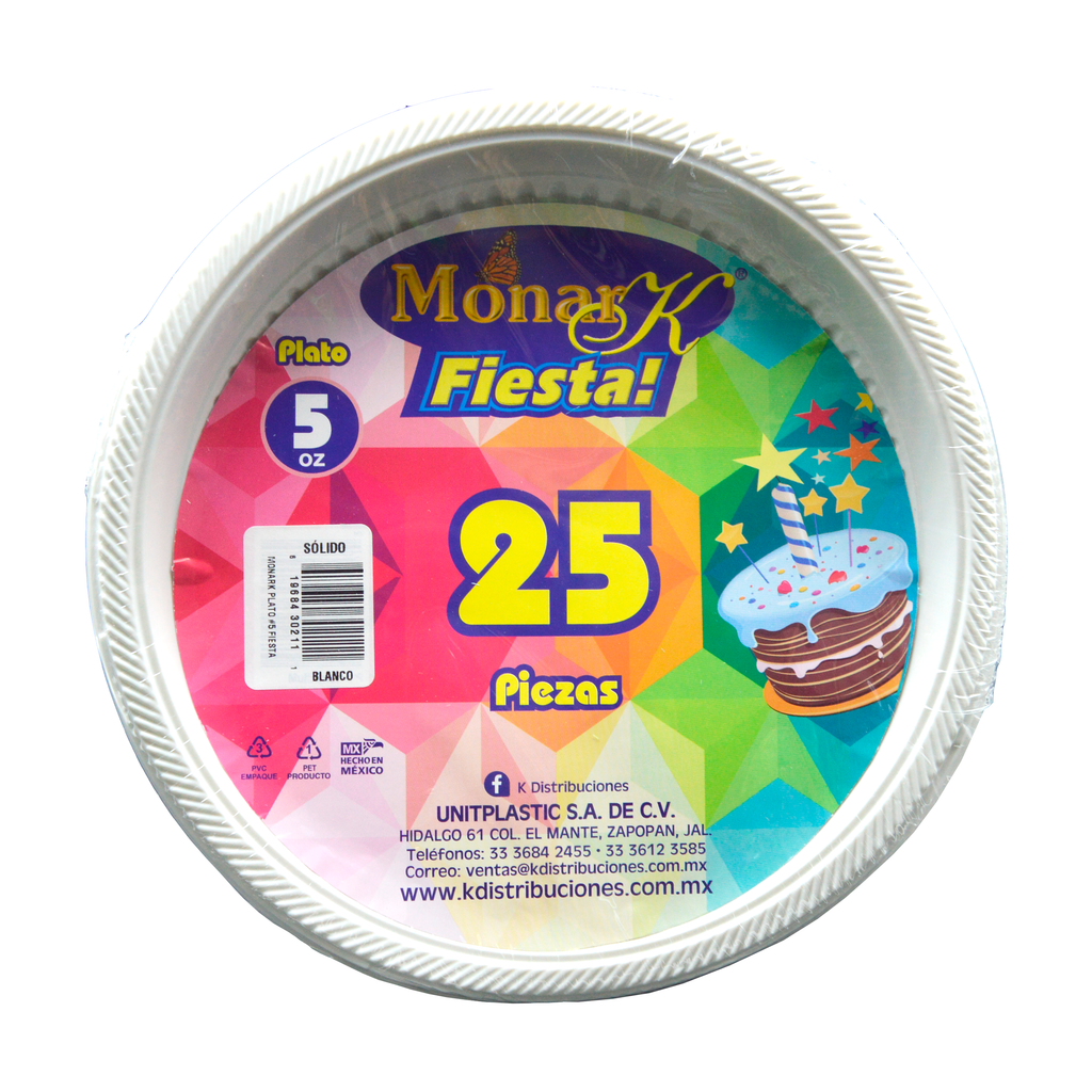 Plato Plástico Blanco Monarka