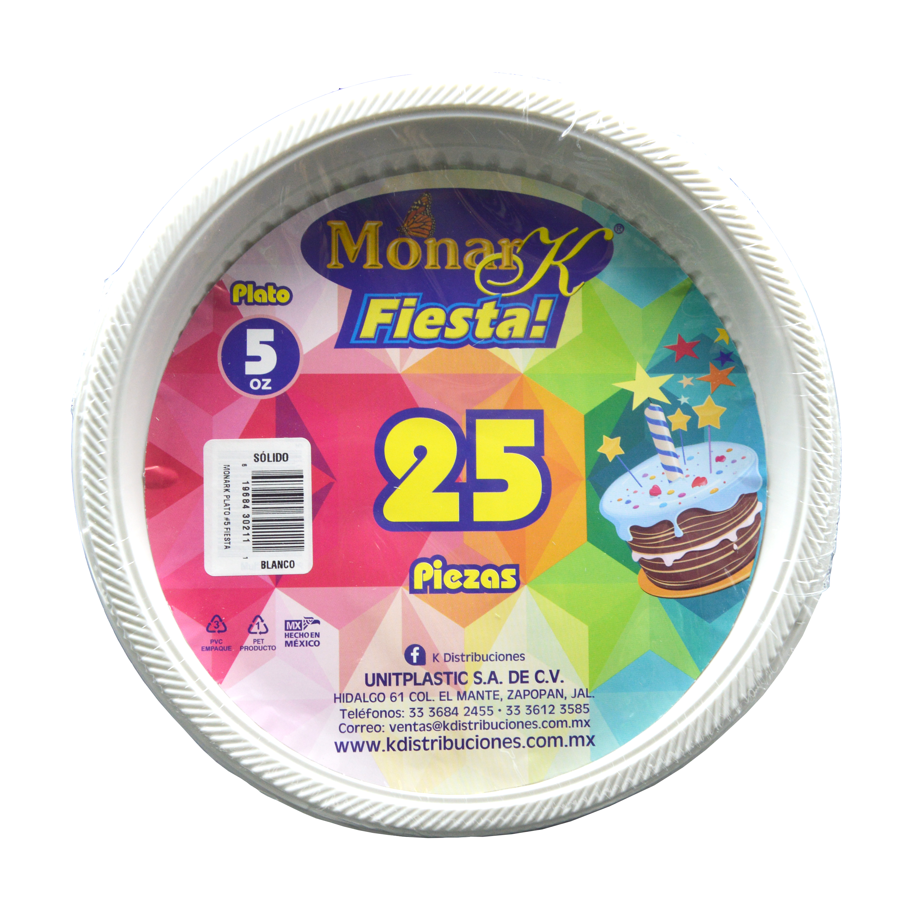 Plato Plástico Blanco Monarka