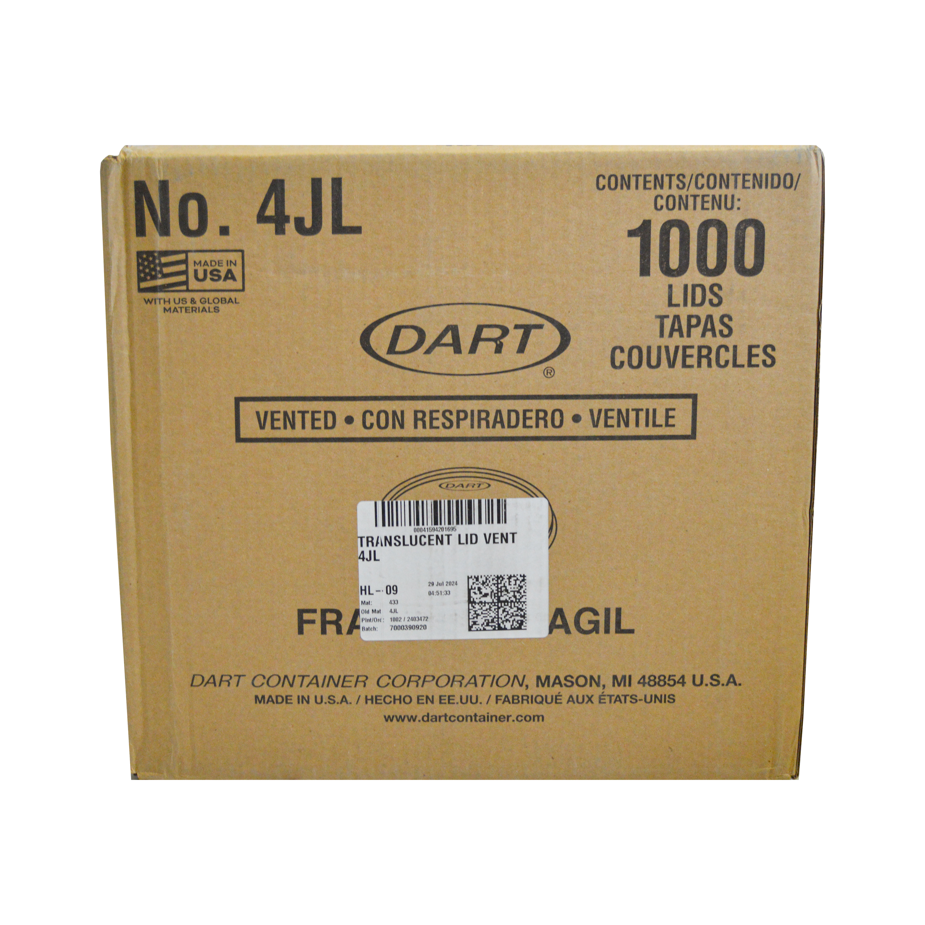 Tapa 4JL Respirador Dart