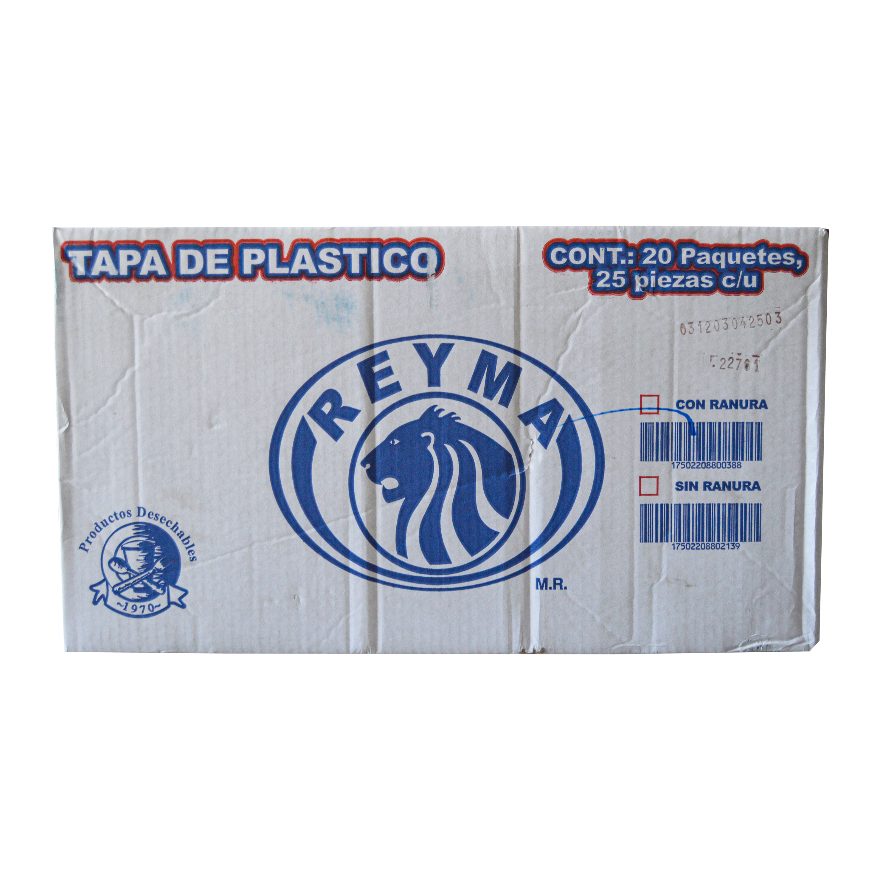 Tapa Envase Ranura 1/4 - 1/2 - 1 Lt Reyma