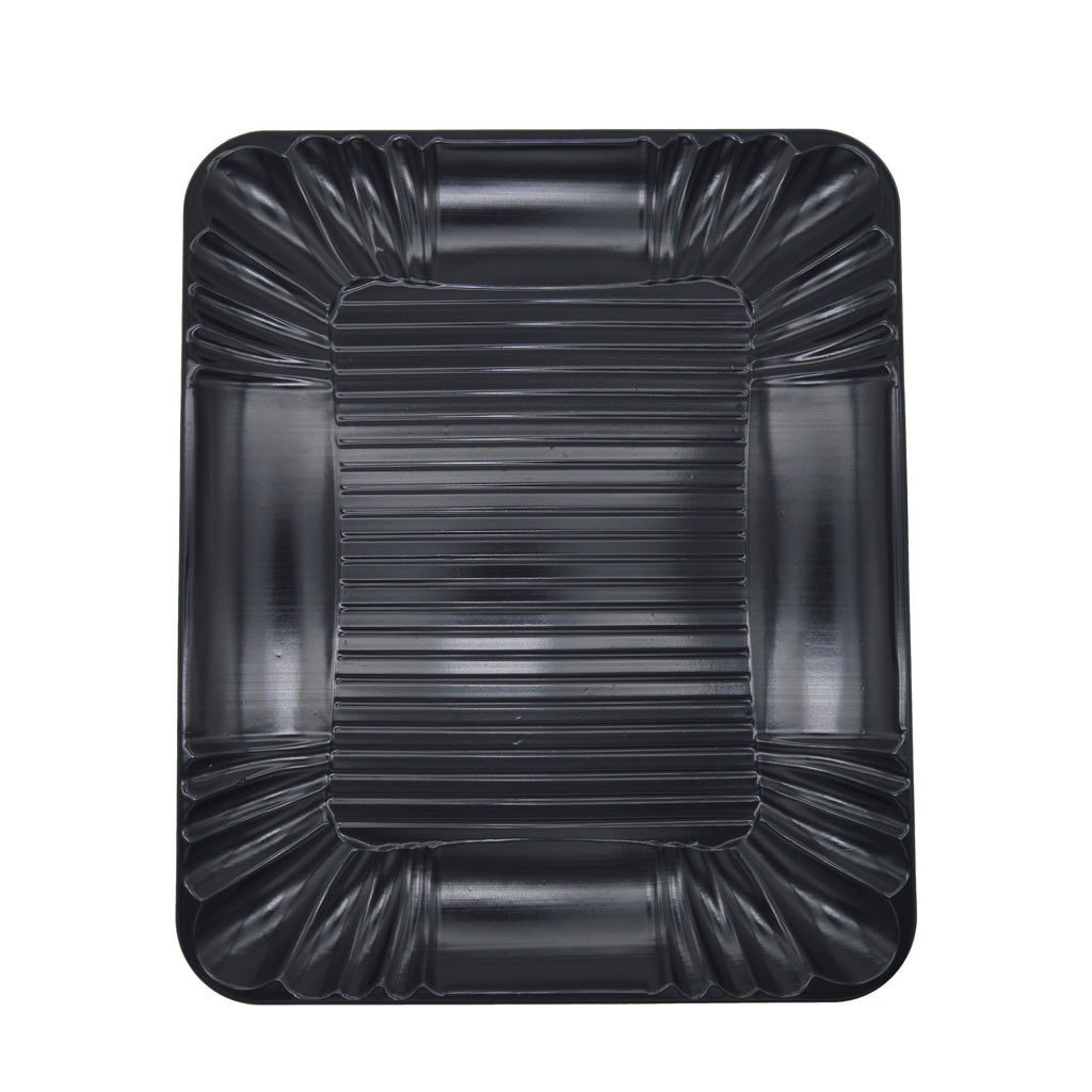 Charola Plástica Rectangular Negra Fenix