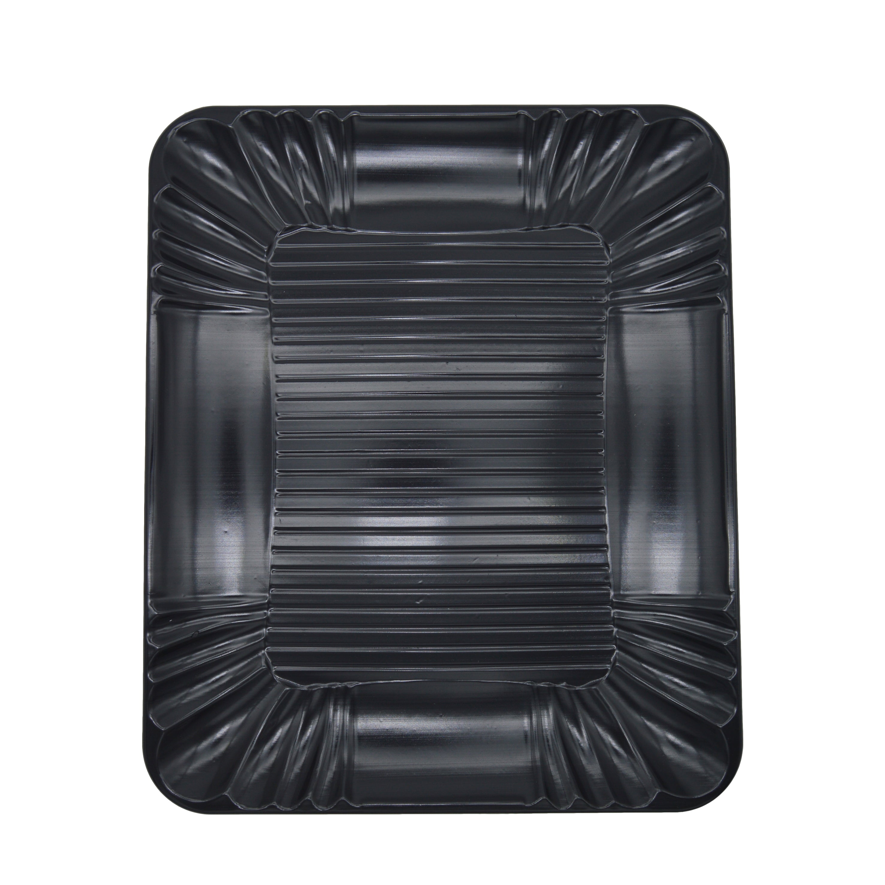 Charola Plástica Rectangular Negra Fenix