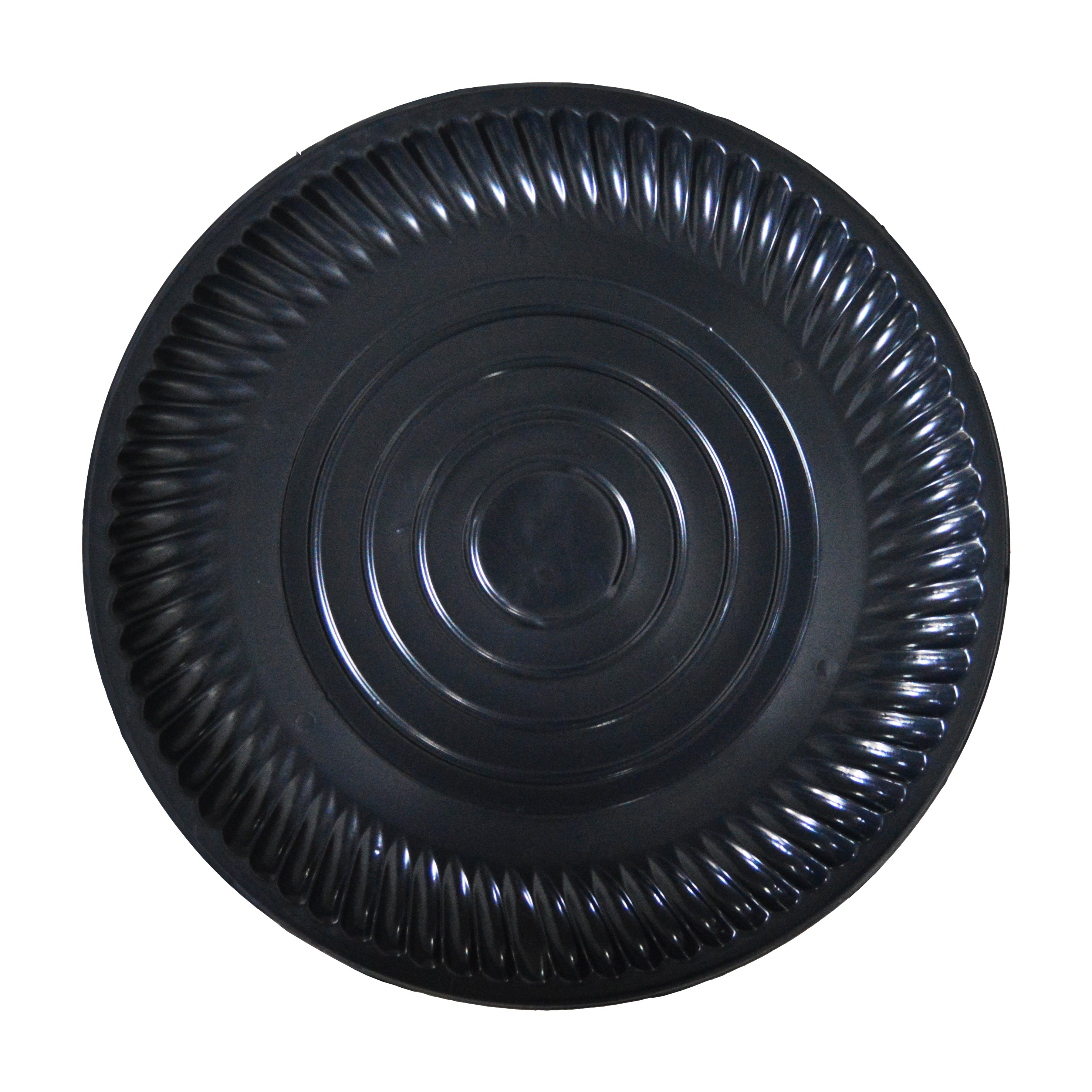 Charola Plástica Redonda Negra Fenix