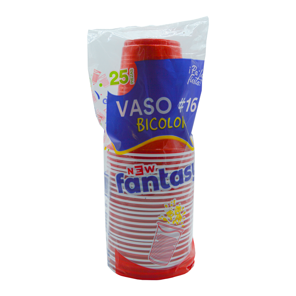 Vaso Plástico Rojo Fantasy