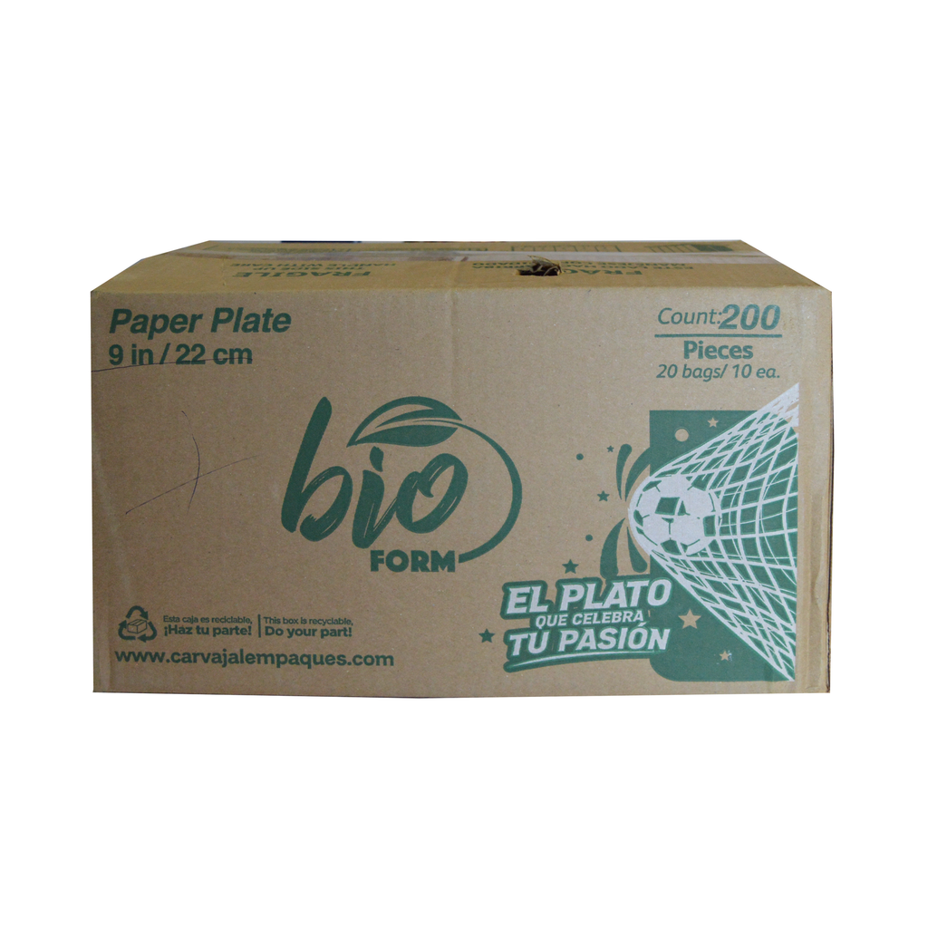 Plato de Papel Diseño Fútbol Bioform