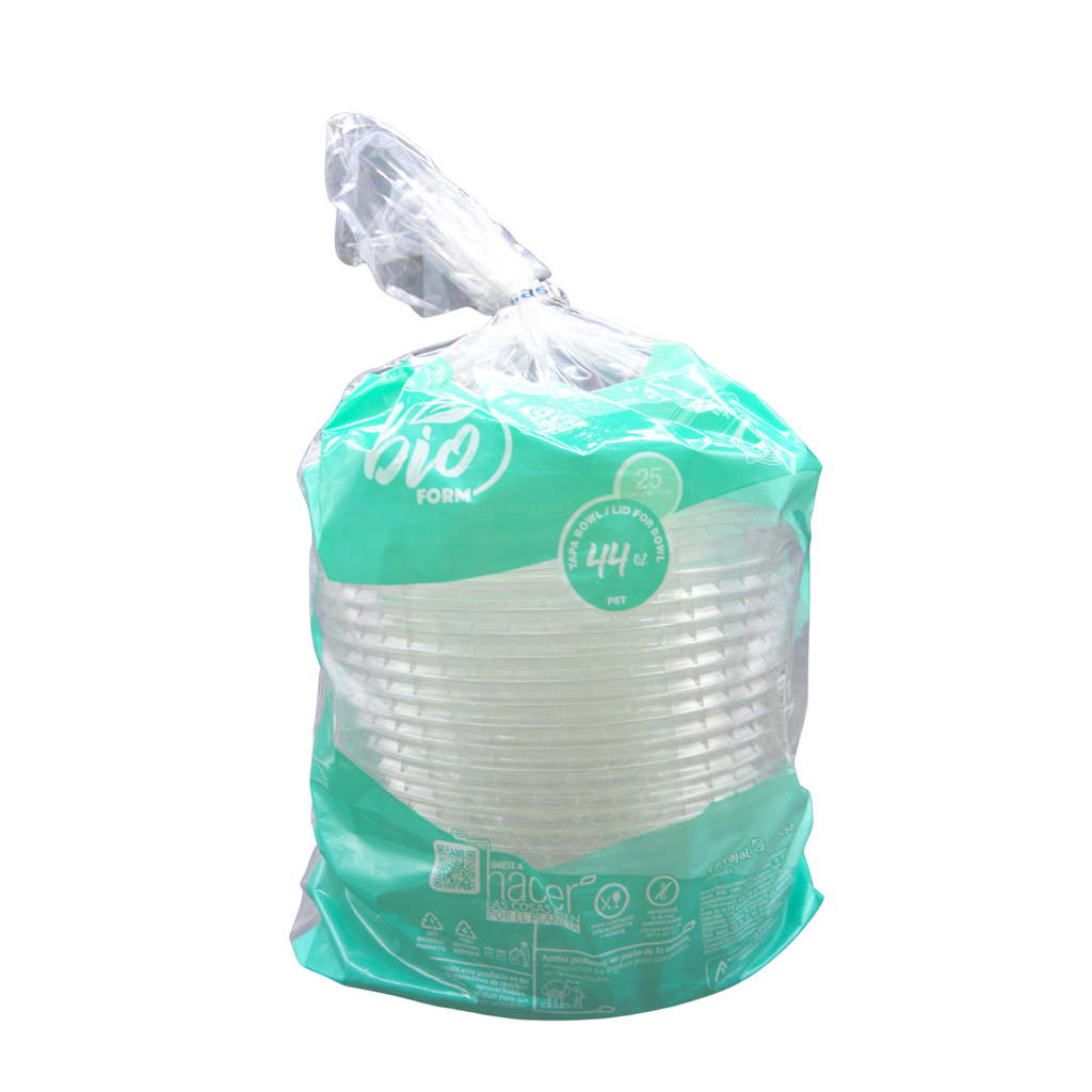 Tapa Plástica PET para Bowl 44 Oz Bio Conver