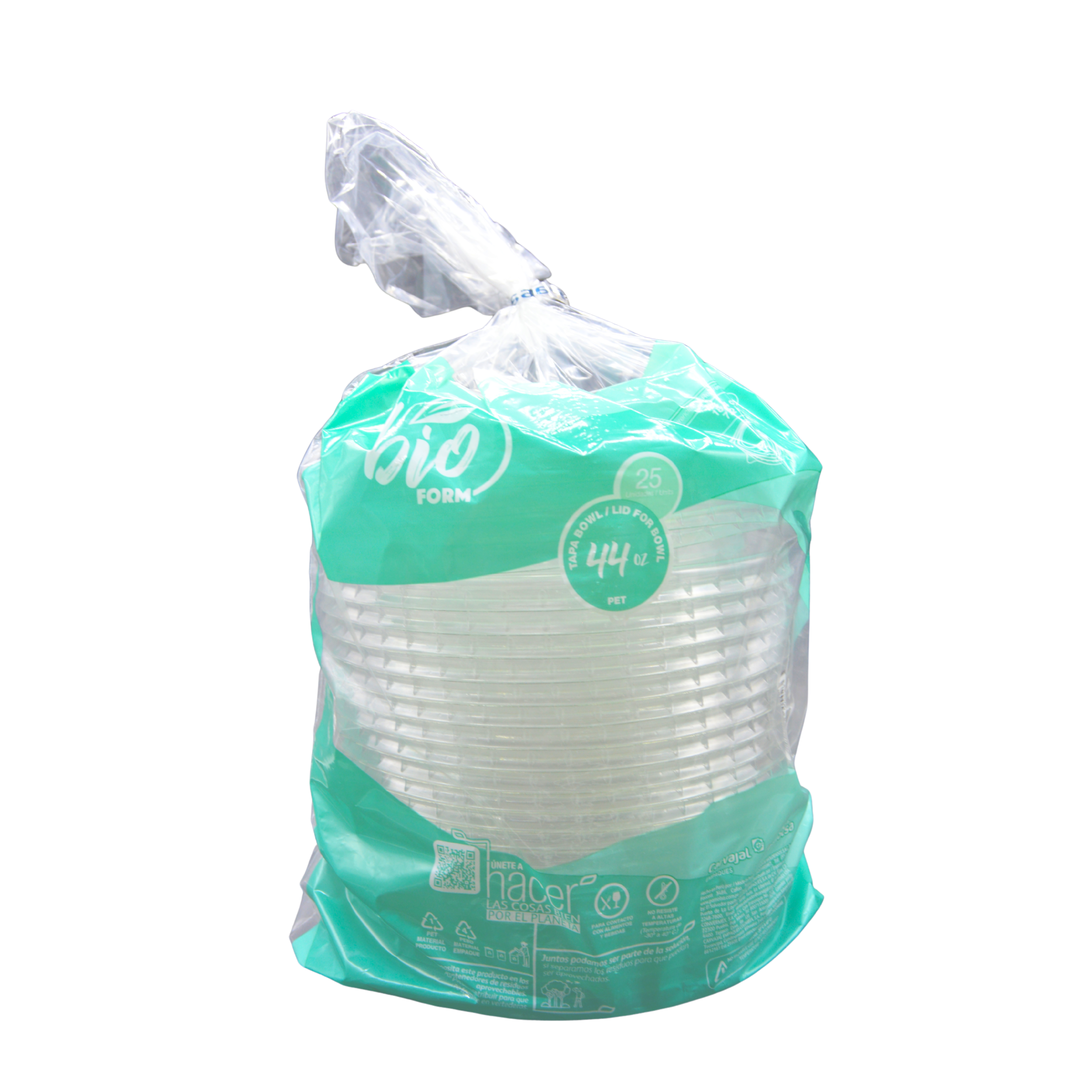 Tapa Plástica PET para Bowl 44 Oz Bio Conver